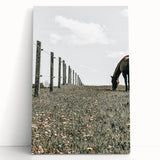 Peaceful Horse Grazing Wall Art | Rustic Farmhouse Decor for Country Homes