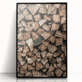 Stacked Firewood Wall Art | Rustic Farmhouse Decor for Cozy Homes