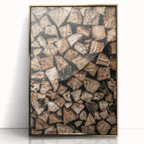 Stacked Firewood Wall Art | Rustic Farmhouse Decor for Cozy Homes