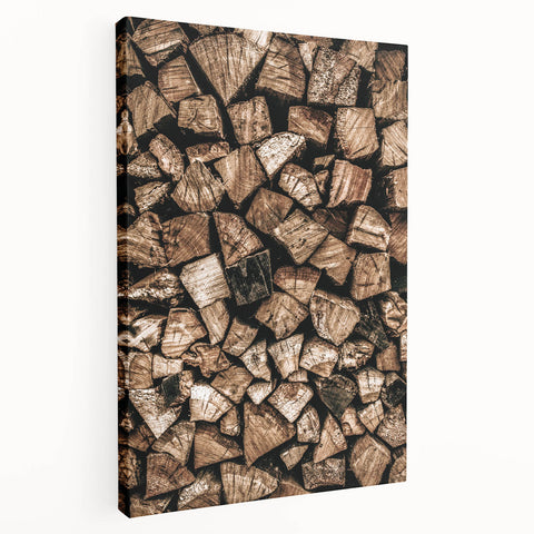 Stacked Firewood Wall Art | Rustic Farmhouse Decor for Cozy Homes