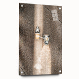 Aerial Tractor in Field Wall Art | Rustic Farmhouse Decor for Country Homes