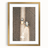 Aerial Tractor in Field Wall Art | Rustic Farmhouse Decor for Country Homes