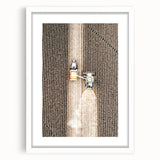 Aerial Tractor in Field Wall Art | Rustic Farmhouse Decor for Country Homes