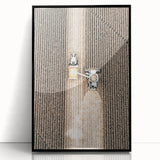 Aerial Tractor in Field Wall Art | Rustic Farmhouse Decor for Country Homes