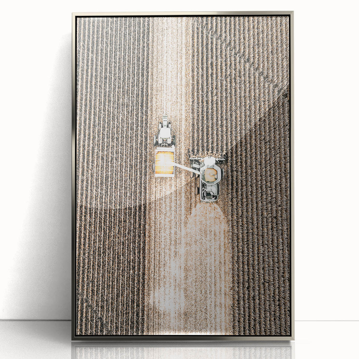 Aerial Tractor in Field Wall Art | Rustic Farmhouse Decor for Country Homes