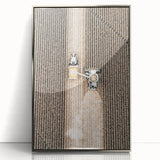 Aerial Tractor in Field Wall Art | Rustic Farmhouse Decor for Country Homes