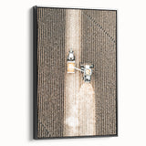 Aerial Tractor in Field Wall Art | Rustic Farmhouse Decor for Country Homes