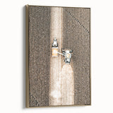 Aerial Tractor in Field Wall Art | Rustic Farmhouse Decor for Country Homes