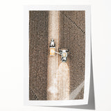 Aerial Tractor in Field Wall Art | Rustic Farmhouse Decor for Country Homes