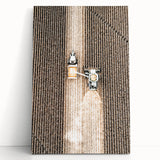 Aerial Tractor in Field Wall Art | Rustic Farmhouse Decor for Country Homes