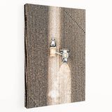 Aerial Tractor in Field Wall Art | Rustic Farmhouse Decor for Country Homes