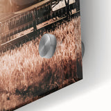 Harvester in Action Wall Art | Rustic Farmhouse Decor for Country Homes