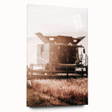 Harvester in Action Wall Art | Rustic Farmhouse Decor for Country Homes
