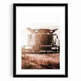 Harvester in Action Wall Art | Rustic Farmhouse Decor for Country Homes