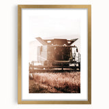 Harvester in Action Wall Art | Rustic Farmhouse Decor for Country Homes