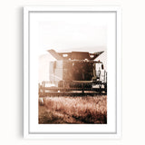 Harvester in Action Wall Art | Rustic Farmhouse Decor for Country Homes