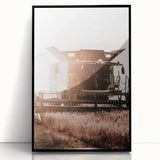 Harvester in Action Wall Art | Rustic Farmhouse Decor for Country Homes