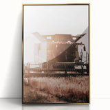 Harvester in Action Wall Art | Rustic Farmhouse Decor for Country Homes