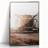 Harvester in Action Wall Art | Rustic Farmhouse Decor for Country Homes
