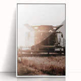 Harvester in Action Wall Art | Rustic Farmhouse Decor for Country Homes