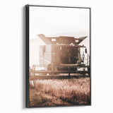 Harvester in Action Wall Art | Rustic Farmhouse Decor for Country Homes