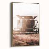 Harvester in Action Wall Art | Rustic Farmhouse Decor for Country Homes
