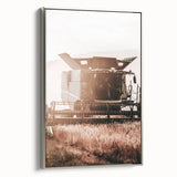 Harvester in Action Wall Art | Rustic Farmhouse Decor for Country Homes