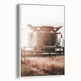 Harvester in Action Wall Art | Rustic Farmhouse Decor for Country Homes