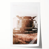 Harvester in Action Wall Art | Rustic Farmhouse Decor for Country Homes