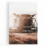 Harvester in Action Wall Art | Rustic Farmhouse Decor for Country Homes