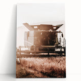 Harvester in Action Wall Art | Rustic Farmhouse Decor for Country Homes