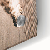 Aerial Farmhouse Wall Art of Harvesting Tractor - Rustic Country Decor