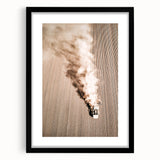 Aerial Farmhouse Wall Art of Harvesting Tractor - Rustic Country Decor