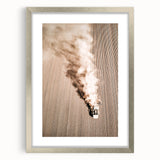 Aerial Farmhouse Wall Art of Harvesting Tractor - Rustic Country Decor