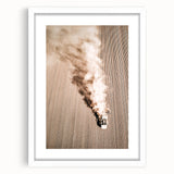 Aerial Farmhouse Wall Art of Harvesting Tractor - Rustic Country Decor