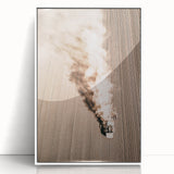 Aerial Farmhouse Wall Art of Harvesting Tractor - Rustic Country Decor