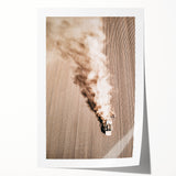 Aerial Farmhouse Wall Art of Harvesting Tractor - Rustic Country Decor