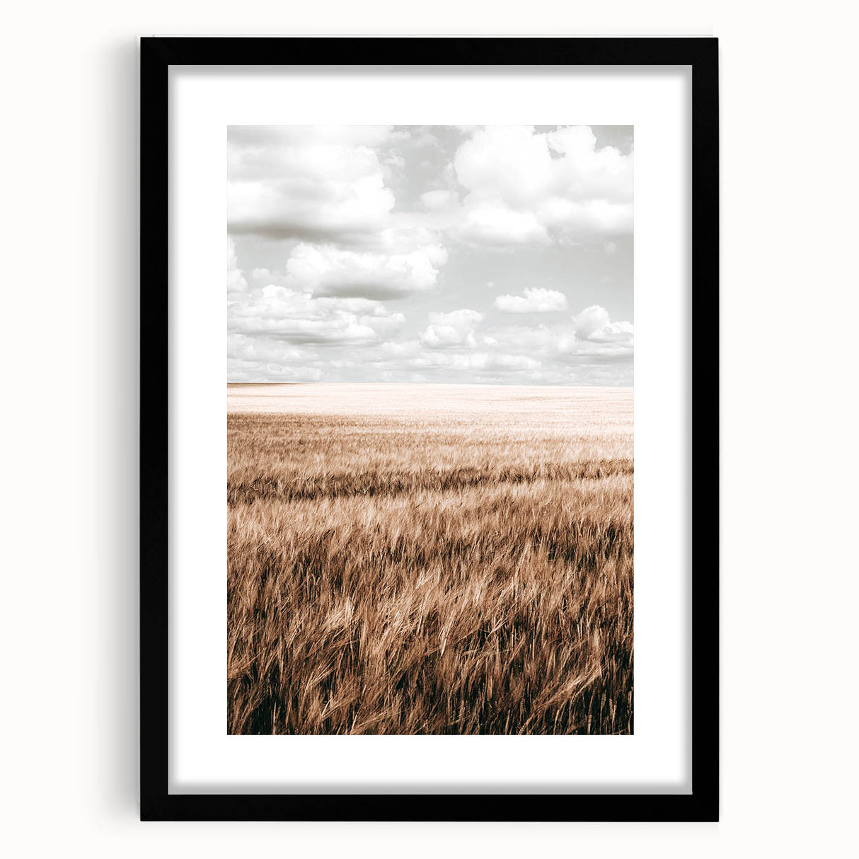Farmhouse Wall Art of Wheat Field and Sky - Rustic Country Style Decor