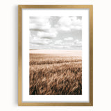 Farmhouse Wall Art of Wheat Field and Sky - Rustic Country Style Decor
