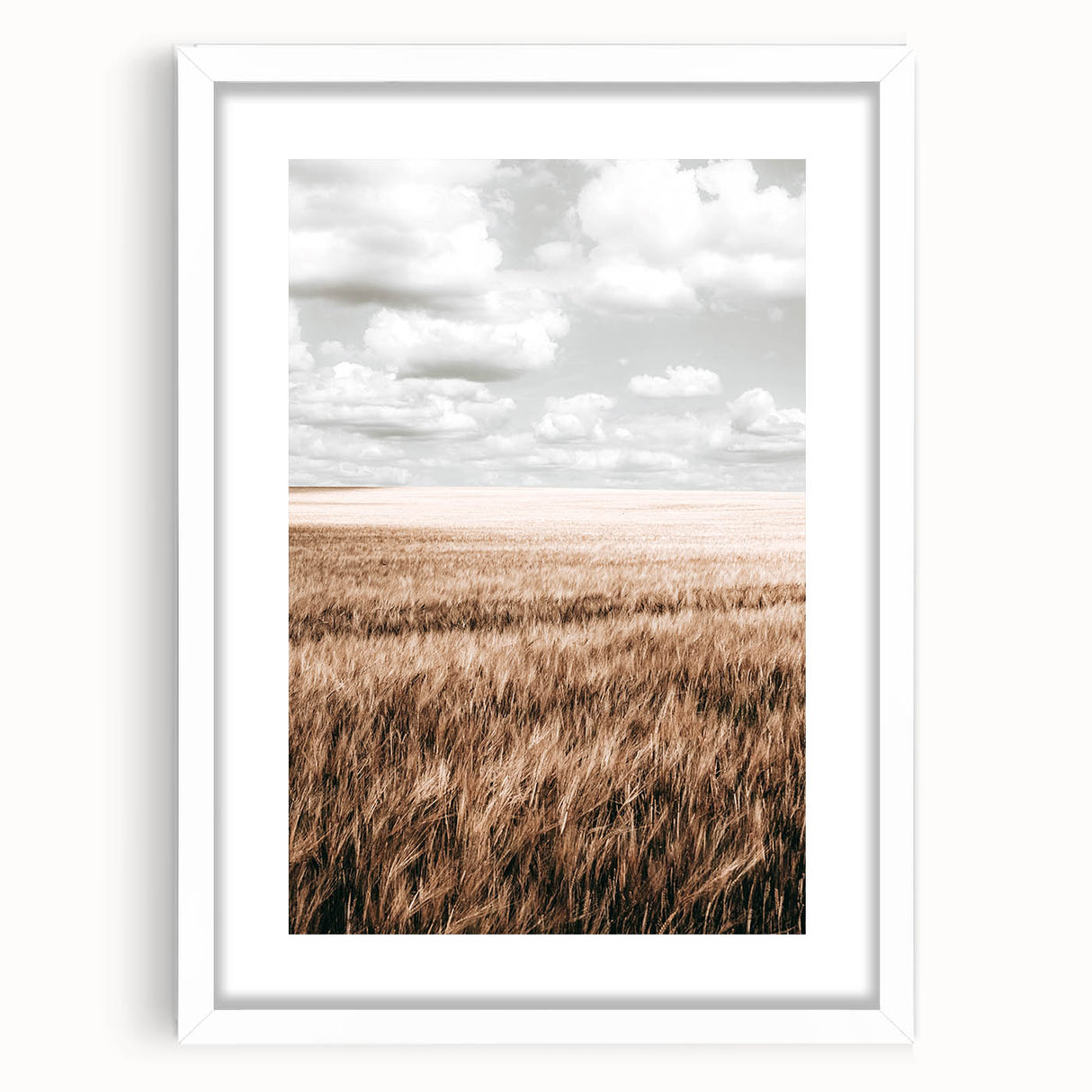 Farmhouse Wall Art of Wheat Field and Sky - Rustic Country Style Decor