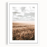 Farmhouse Wall Art of Wheat Field and Sky - Rustic Country Style Decor