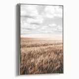 Farmhouse Wall Art of Wheat Field and Sky - Rustic Country Style Decor