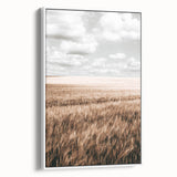 Farmhouse Wall Art of Wheat Field and Sky - Rustic Country Style Decor