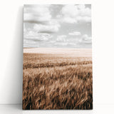 Farmhouse Wall Art of Wheat Field and Sky - Rustic Country Style Decor