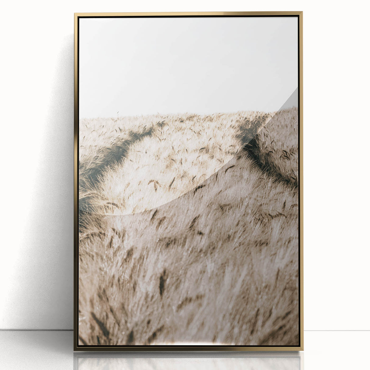 Golden Wheat Field Farmhouse Wall Art - Rustic Country Style Decor