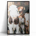 Farmhouse Wall Art of Calves in Barn - Rustic Country Style Decor