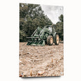 Rustic Farmhouse Wall Art of Green Tractor in Field - Country Style Decor
