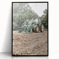 Rustic Farmhouse Wall Art of Green Tractor in Field - Country Style Decor