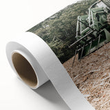 Rustic Farmhouse Wall Art of Green Tractor in Field - Country Style Decor