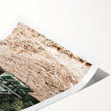 Rustic Farmhouse Wall Art of Green Tractor in Field - Country Style Decor